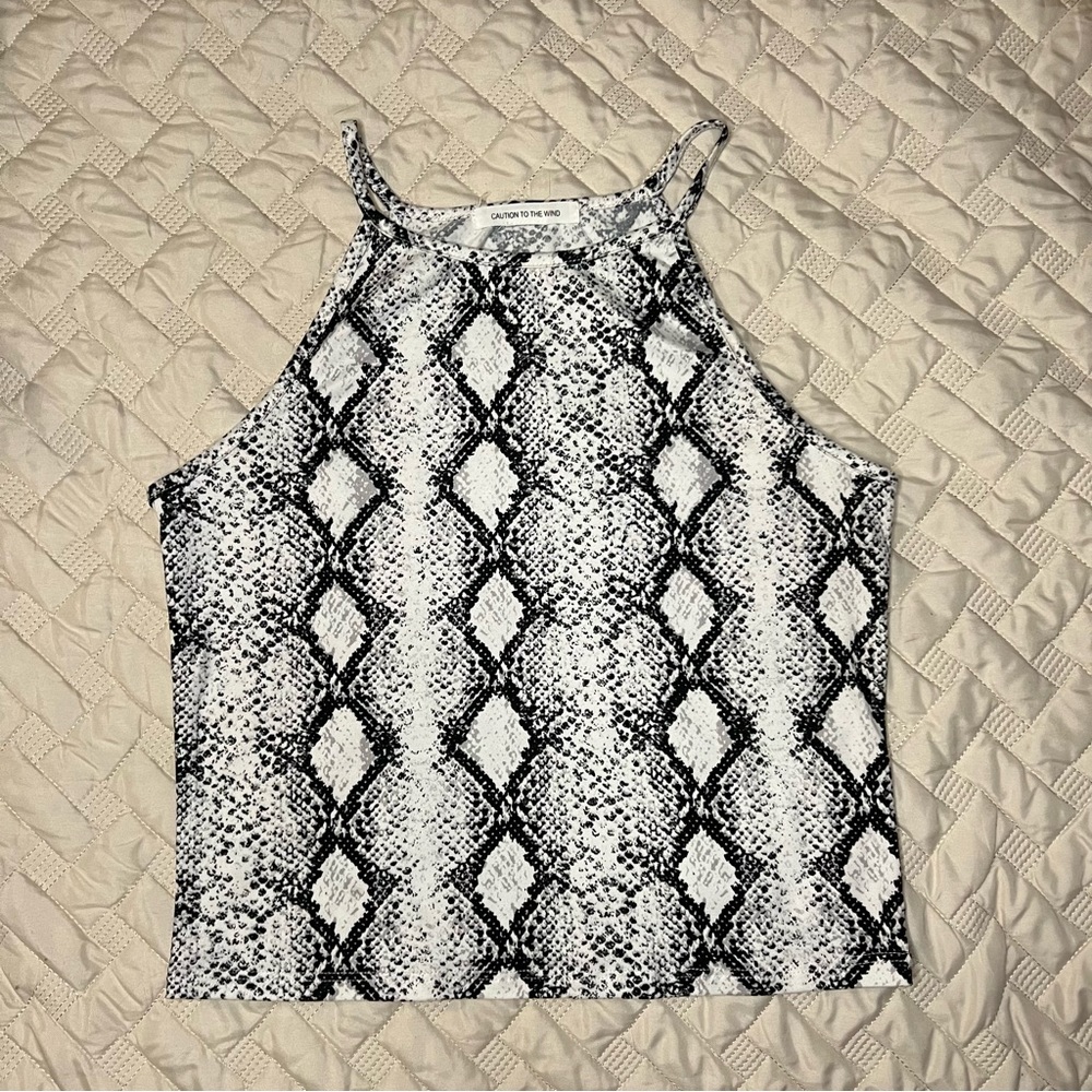 Size small snake pattern top